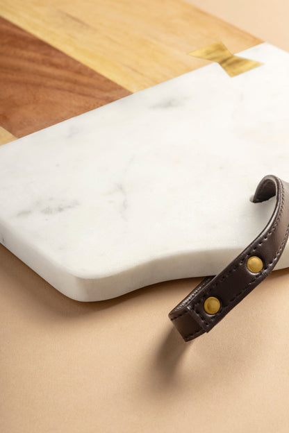 Darvaza Marble & Wood Cutting Board by GAURI KOHLI