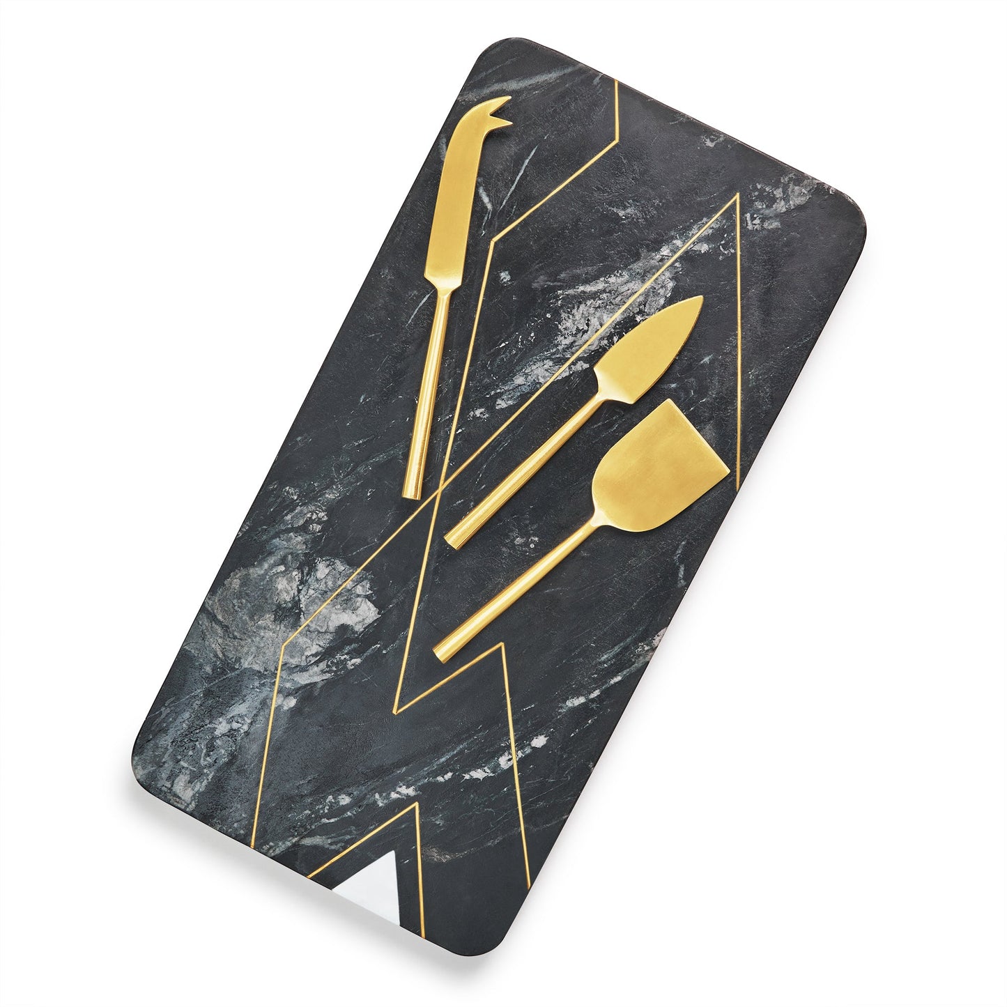 Ambrosia Marble Cheese Board with Knives by GAURI KOHLI