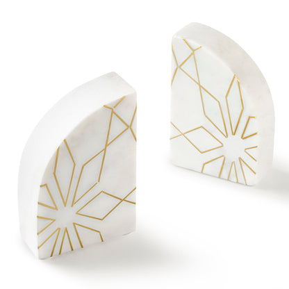 Enchant White Marble Bookends, Set of 2 by GAURI KOHLI