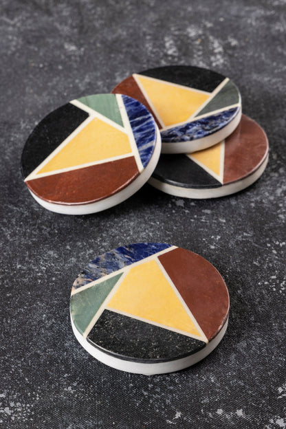 Bennett Marble Coasters, Set of 4 by GAURI KOHLI