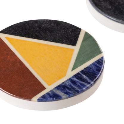 Bennett Marble Coasters, Set of 4 by GAURI KOHLI