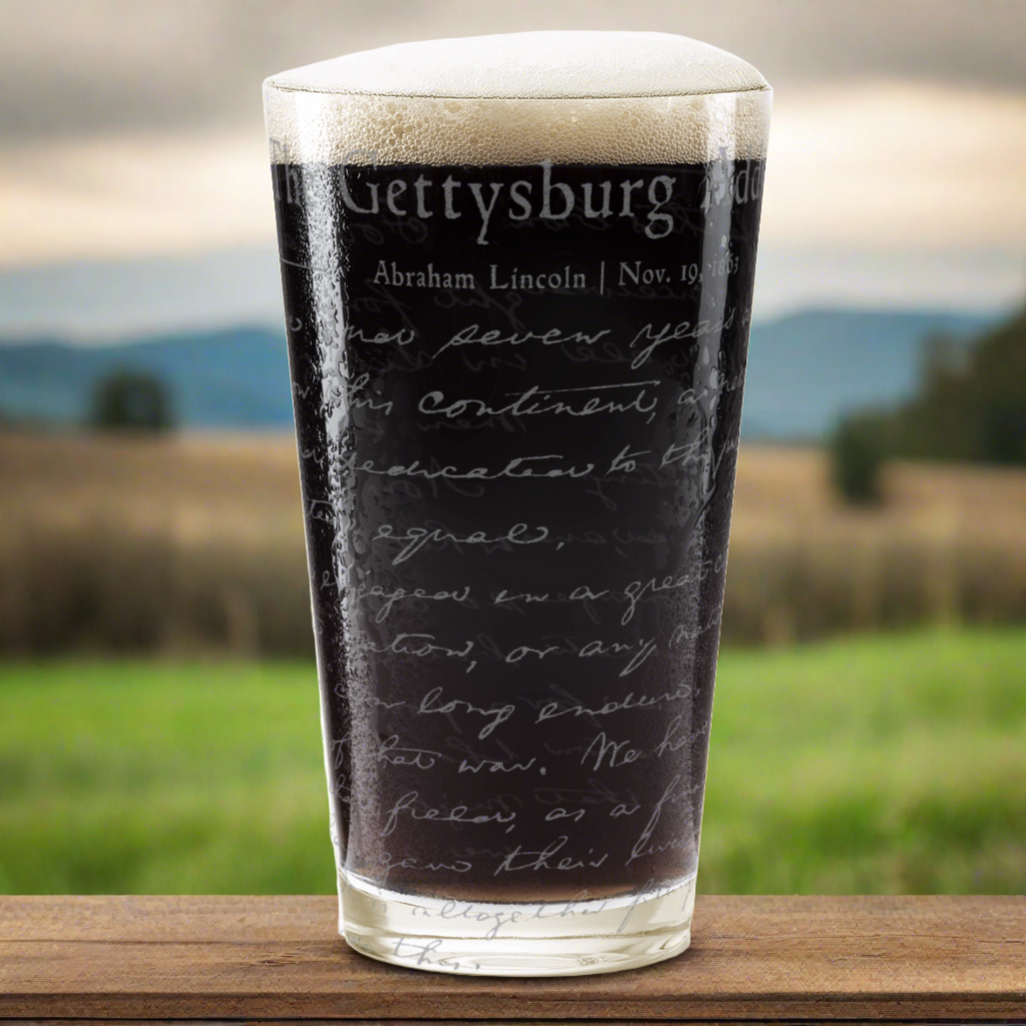 GETTYSBURG ADDRESS Pint Glass by Lumengrave