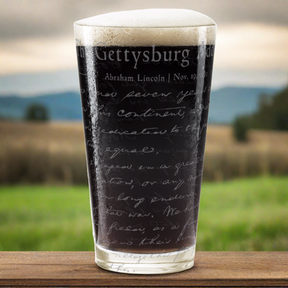 GETTYSBURG ADDRESS Pint Glass by Lumengrave