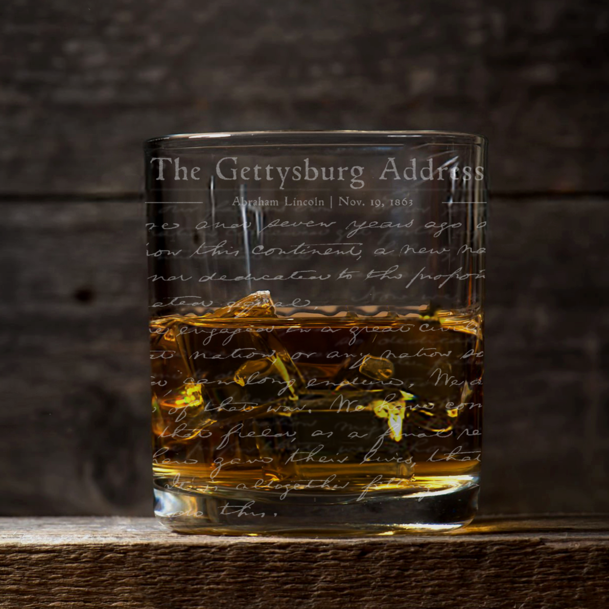 GETTYSBURG ADDRESS Whiskey Glass by Lumengrave