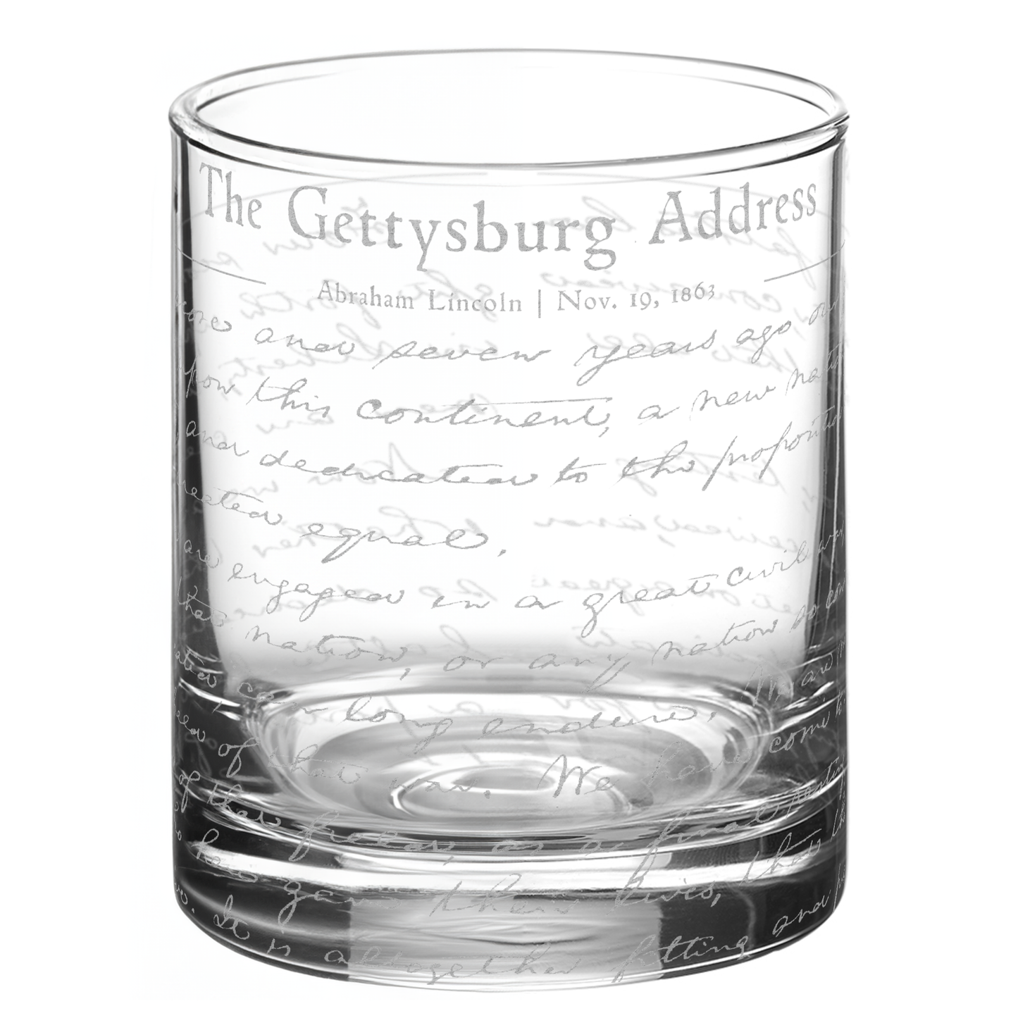 GETTYSBURG ADDRESS Whiskey Glass by Lumengrave