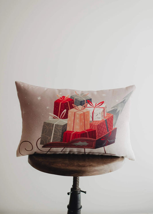 Gift Sleigh Christmas Throw Pillow