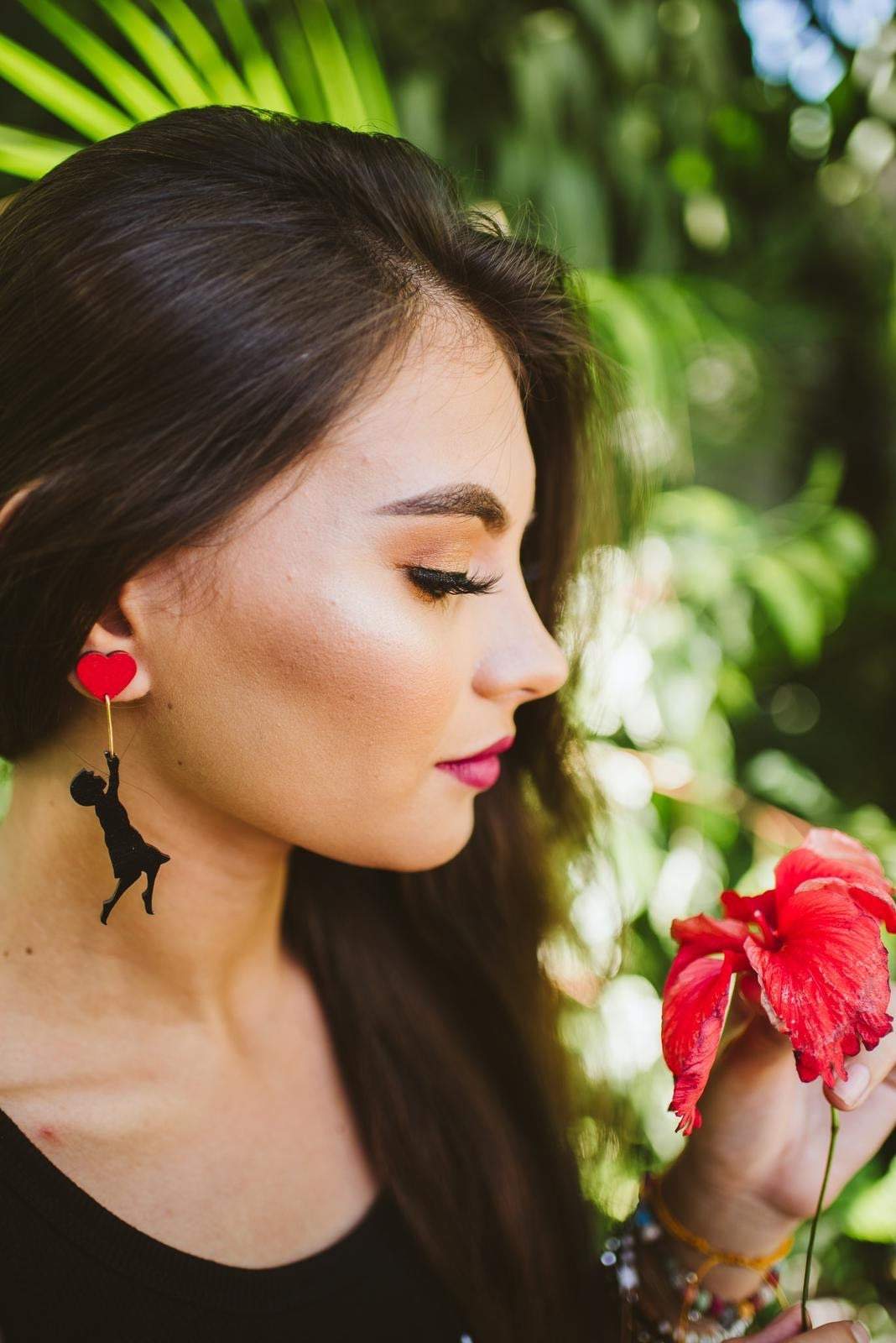 Girl with Balloon Dangles by LE CHIC MIAMI