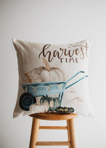 Give Thanks Pumpkin Wagon Throw Pillow