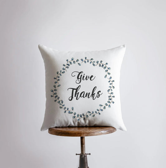 Give Thanks Wreath Throw Pillow