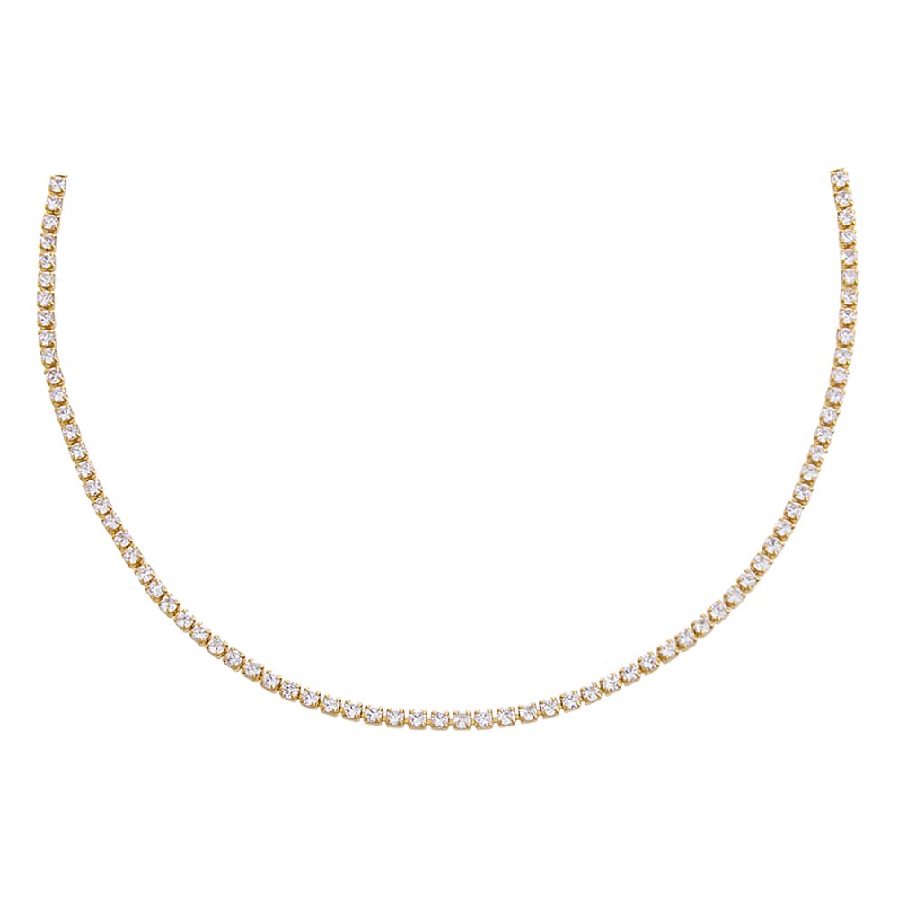 Gold Thin Tennis Choker - Adina's Jewels