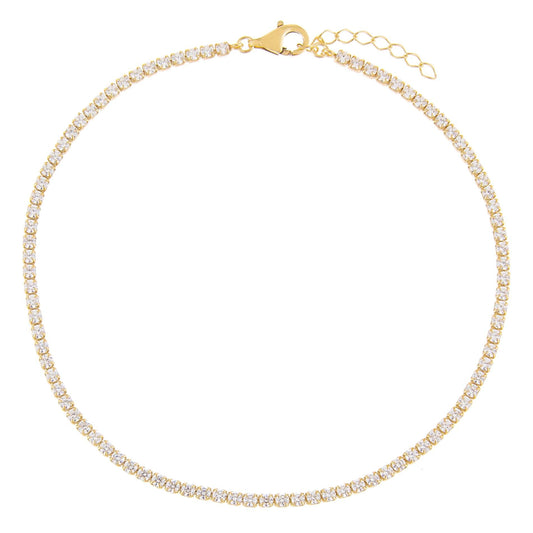 Thin Tennis Anklet by By Adina Eden