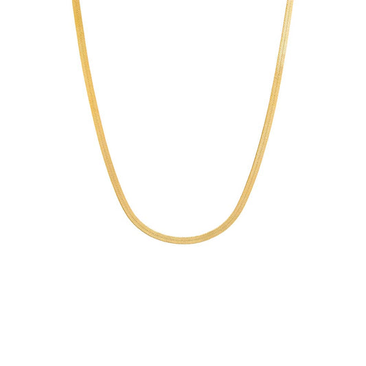 Gold / 18" Herringbone Chain Necklace - Adina's Jewels