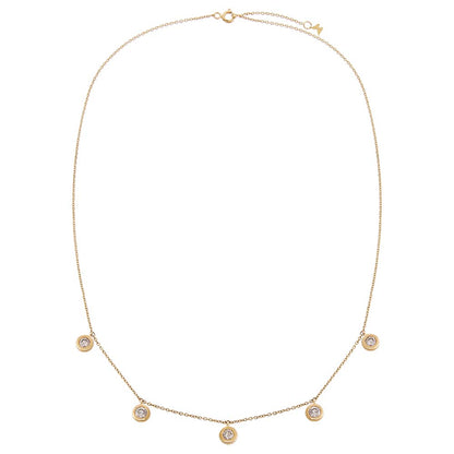  Diamond Dangling Bezel Necklace 14K - Adina's Jewels