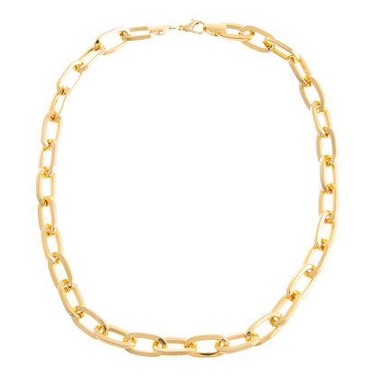 Round Elongated Chain Necklace by By Adina Eden