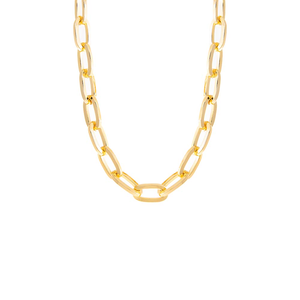 Round Elongated Chain Necklace by By Adina Eden