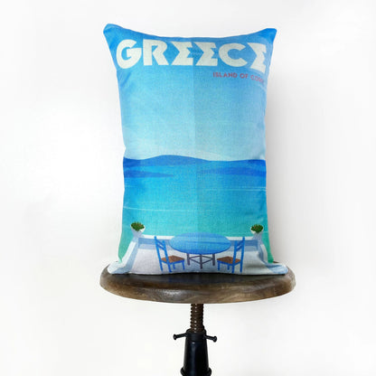 Greece Adventure Time Throw Pillow