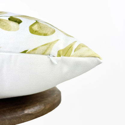 Green Leaves Throw Pillow