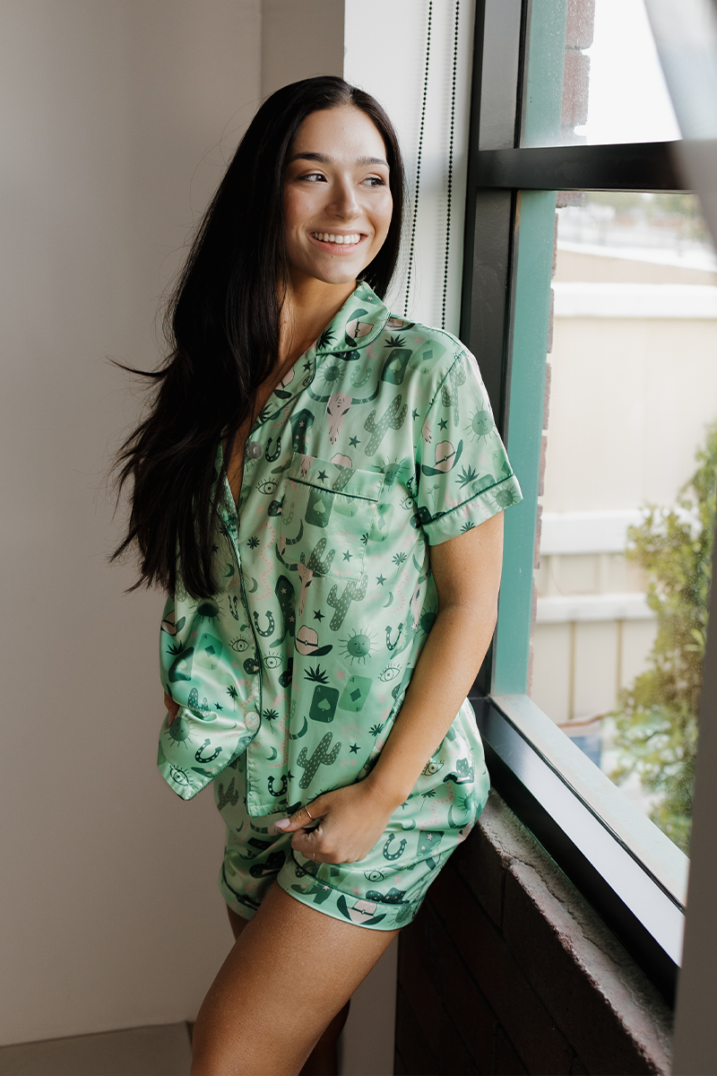 Green Rodeo Satin Pajamas – RadioActive Threads