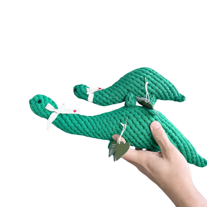 Rex the Green Dinosaur Rope Toy by Monli Pets