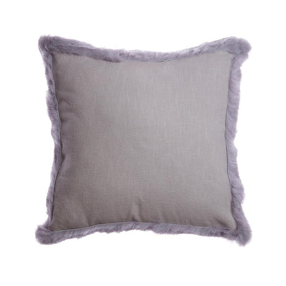 Grey Trim Rabbit Pillow