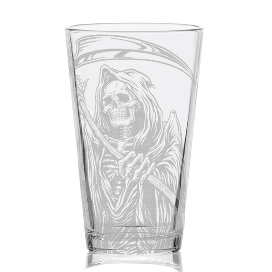 GRIM REAPER Pint Glass by Lumengrave