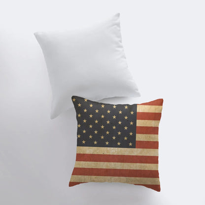 Grunge American Flag Throw Pillow