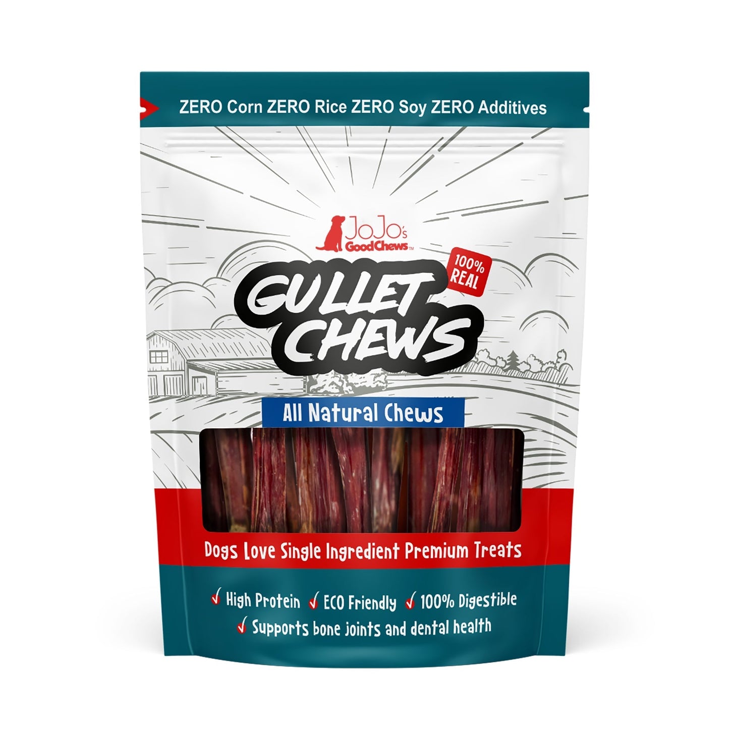 All-Natural Gullet Stick Dog Treats 6" 10 Pack