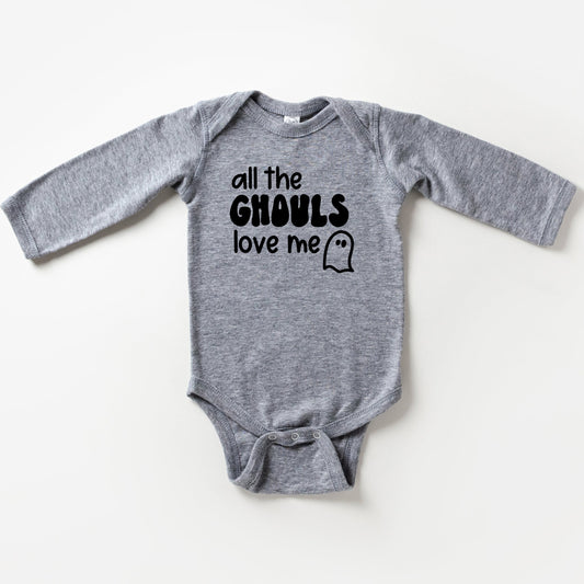 All The Ghouls Ghost | Baby Long Sleeve Onesie by The Juniper Shop