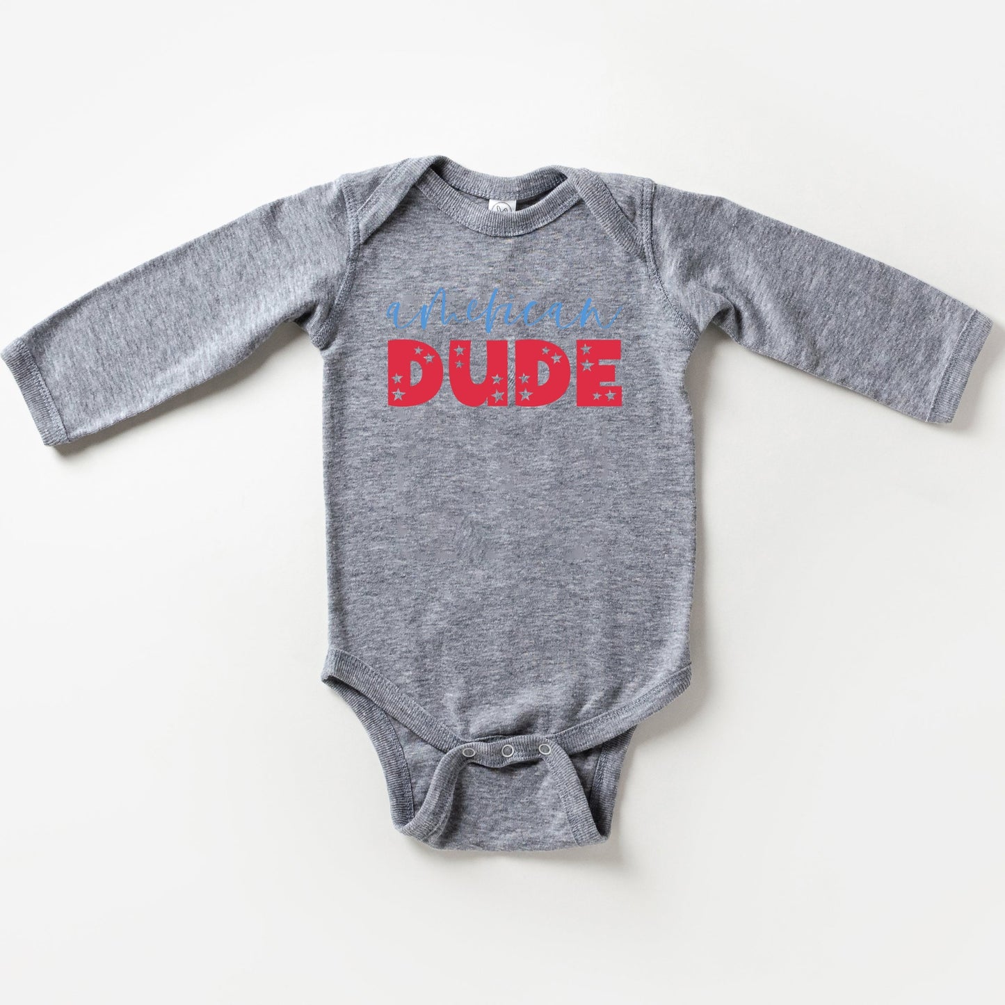 American Dude Pastel | Baby Long Sleeve Onesie by The Juniper Shop