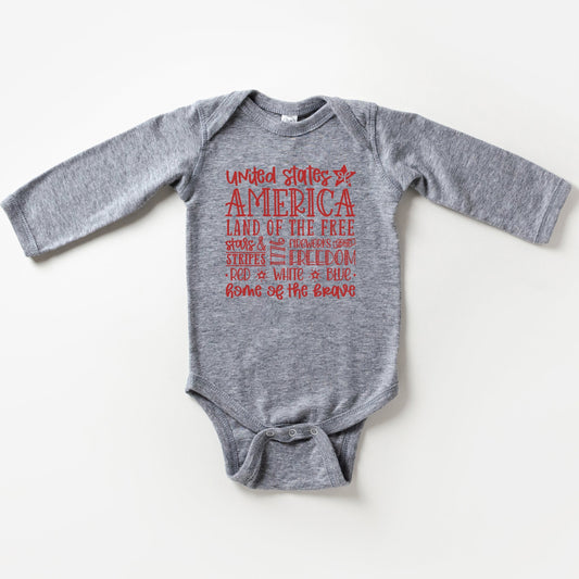 4th of July Subway | Baby Long Sleeve Onesie by The Juniper Shop