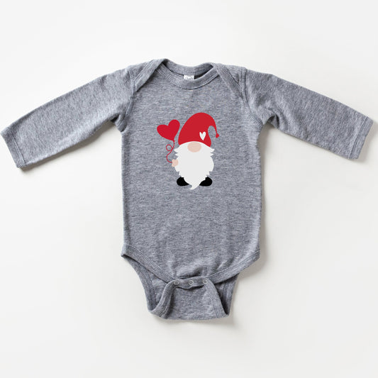 Balloon Heart Gnome | Baby Long Sleeve Onesie by The Juniper Shop