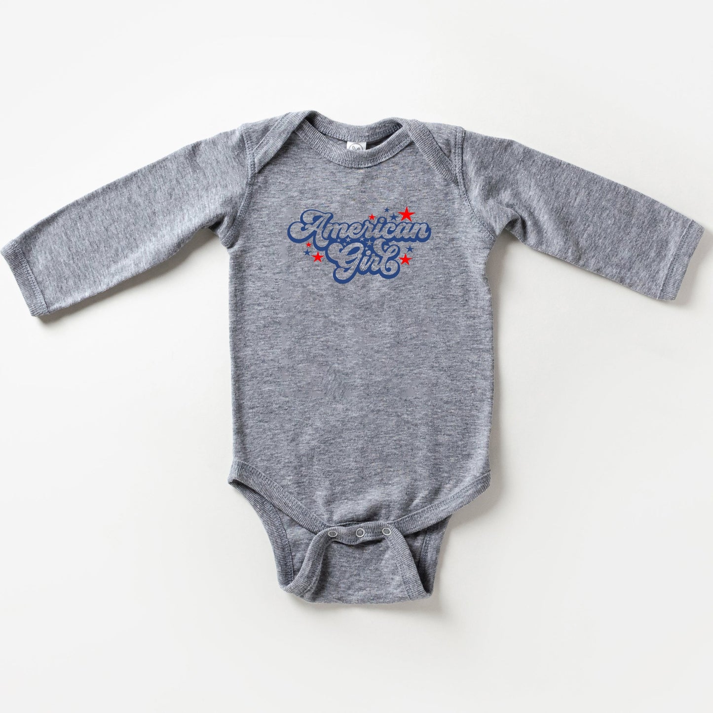 American Girl Retro Stars | Baby Long Sleeve Onesie by The Juniper Shop