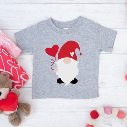 Balloon Heart Gnome | Toddler Short Sleeve Crew Neck by The Juniper Shop