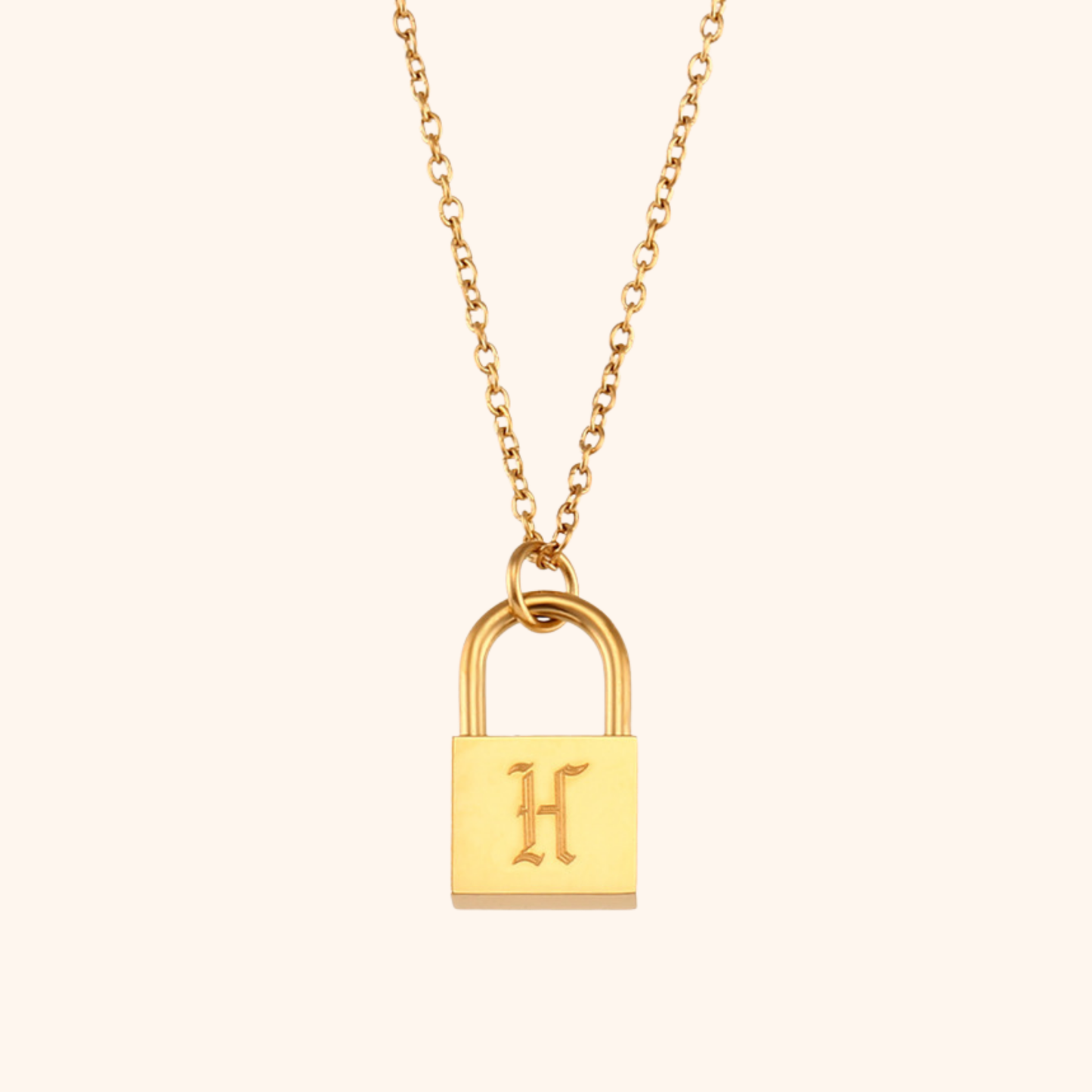 Initial Lock Necklace