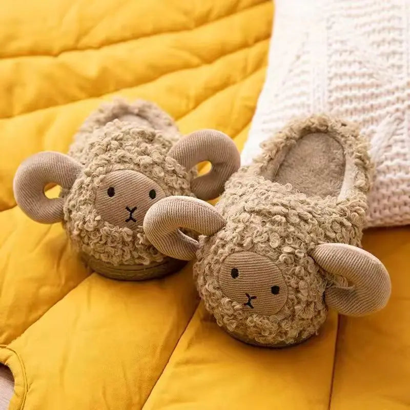 Cozy Winter Sheep Plush Slippers by Plushy Planet