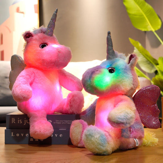 Valentine's Glowing Unicorn Plush Toy. by Plushy Planet