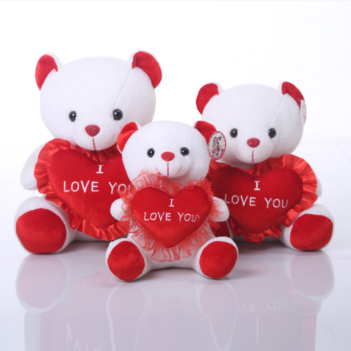 25cm  Valentine Teddy Bear by Plushy Planet