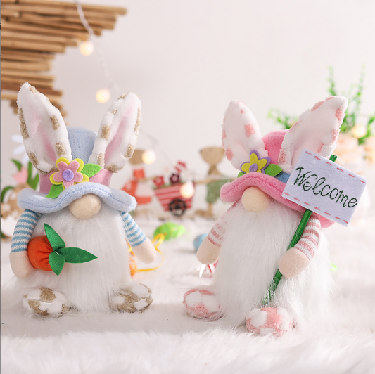 Easter Bunny Elf Dolls: Cute, Decorative Plush Ornament by Plushy Planet