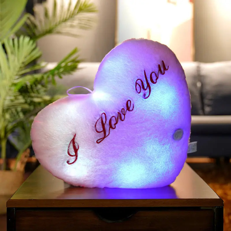 Glowing LED Heart Stuffed Animal by Plushy Planet