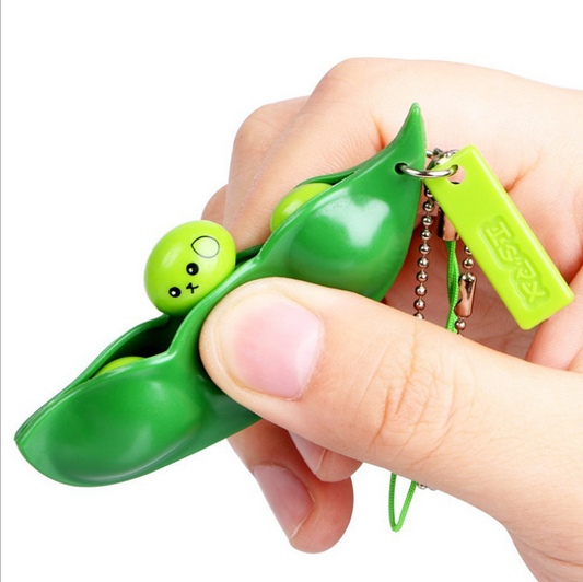 Expressive Soybean Keychain: Fun Fidget by Plushy Planet