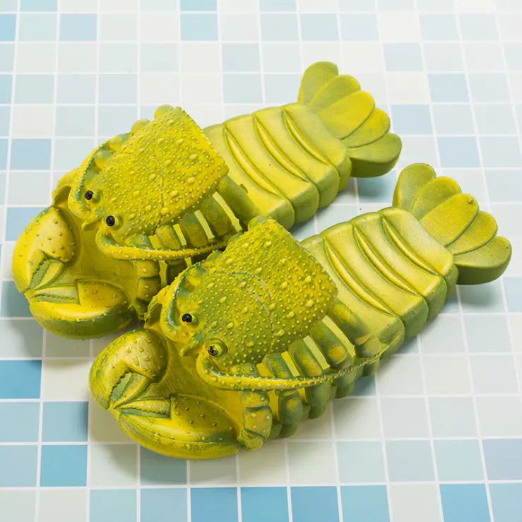 Hilarious Summer Lobster Men's Beach Sandals. by Plushy Planet