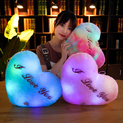 Glowing Heart-Shape Luminous Pillow: Valentine's Gift by Plushy Planet