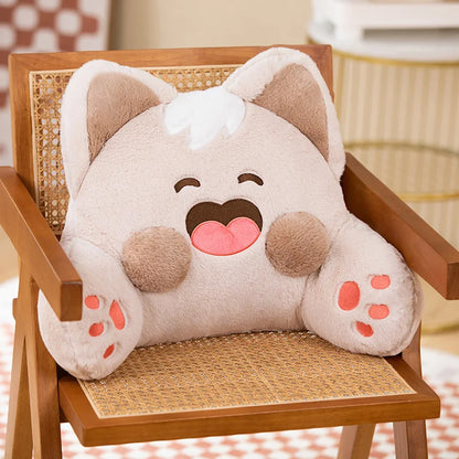 Cartoon Cat Plush: Adorable Decorative Home Pillow by Plushy Planet