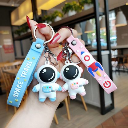 Creative Silicone Astronaut Couple Keychain by Plushy Planet