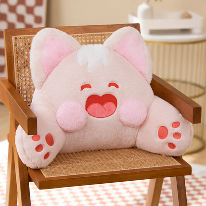 Cartoon Cat Plush: Adorable Decorative Home Pillow by Plushy Planet