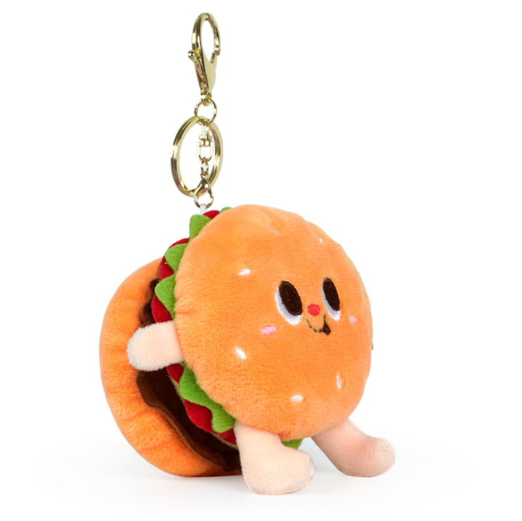 Affordable Baby Soft Hamburger Keychain by Plushy Planet