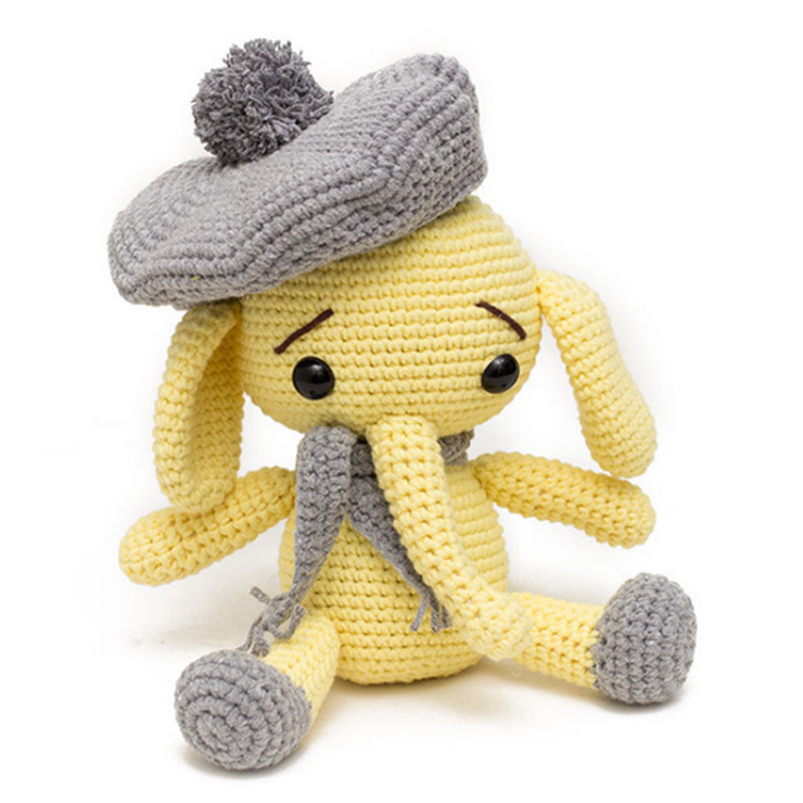 Handmade Crochet Elephant Toy: Fashionable Amigurumi by Plushy Planet