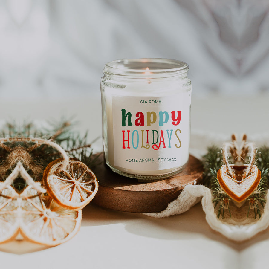 Happy Holiday Candle