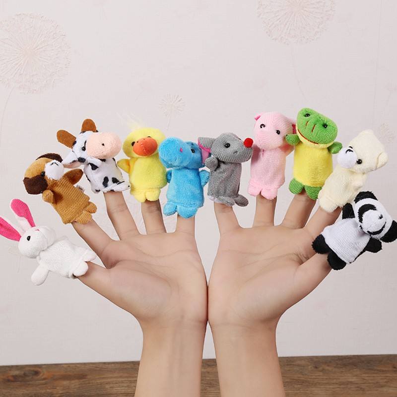 Plush Hand Finger Puppets Set by Plushy Planet