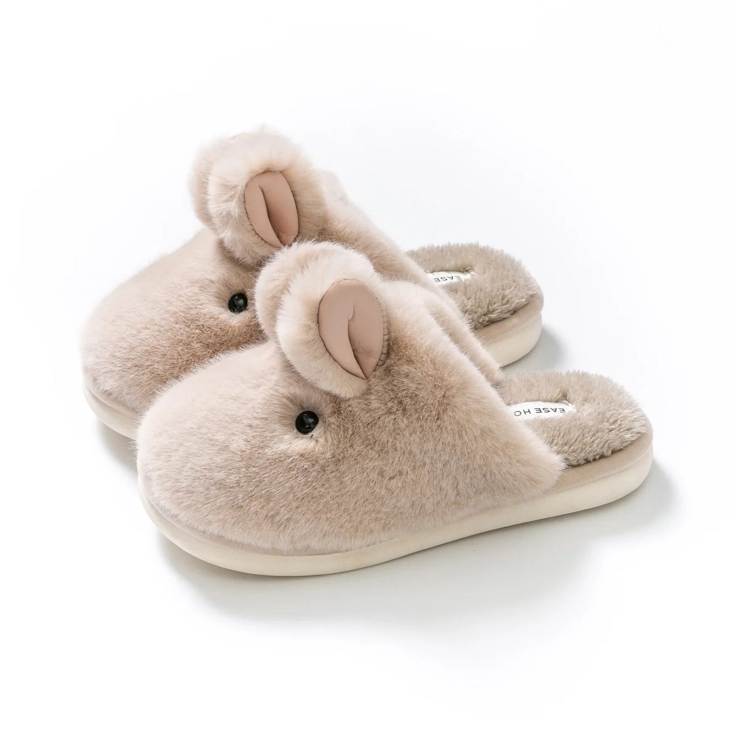 Cozy Cartoon Rabbit Fur Slippers by Plushy Planet